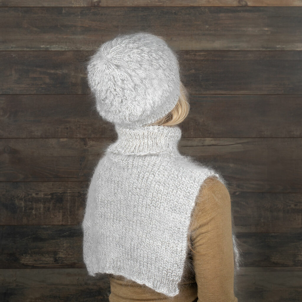 Calentador de cuello de lana de cabra hecho a mano - Babulechka
