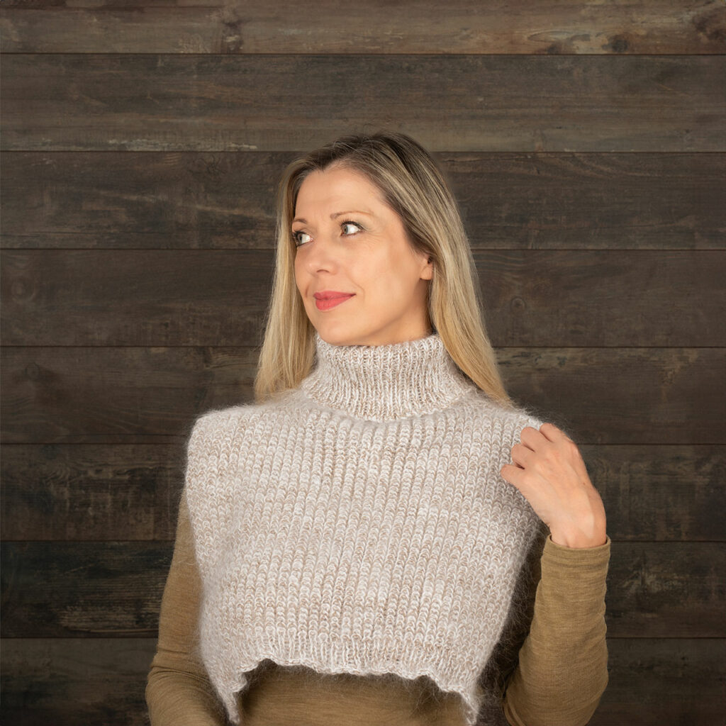 Calentador de cuello de lana de cabra hecho a mano - Babulechka